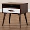 Baxton Studio Quinn White and Walnut Finished 1-Drawer Wood End Table 159-9852 - alternate 8